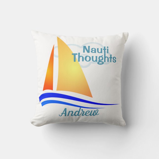 Coussin Nauti Pense Nautique Voilier (Recto)