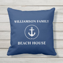 Nautical Beach House Nom de famille Ancre Marine B