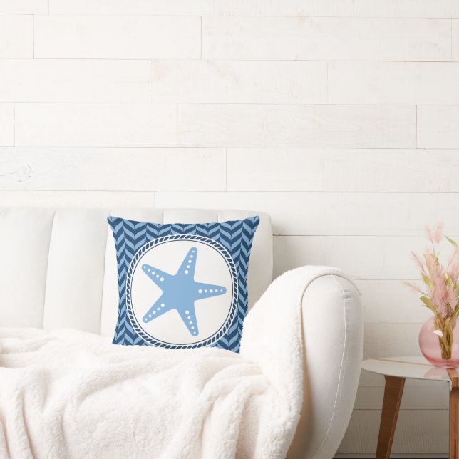 Coussin Nautical Blue Étoile de mer côtière  (Canapé)