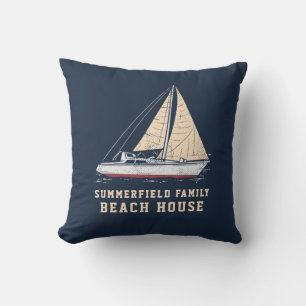 Coussin Nautical Family Beach House Bateau Personnalisé