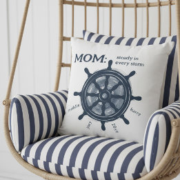 Coussin Nautical Mom Steady Helm Family Names