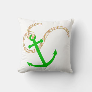 Coussin nautique Ancre verte