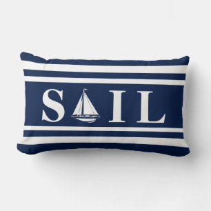 Coussin nautique, Bateau à voile, Bleu, Blanc, Mar