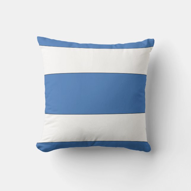 Coussin nautique bleu de rayure (Recto)