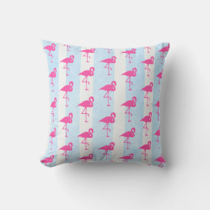 Coussin Nautique bleu et rose Flamant rose Beach House Cou