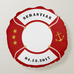 Coussin nautique, bouée de ring, rouge, blanc, mar