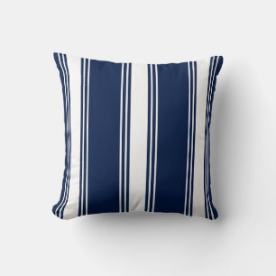 Coussin nautique, , Coussins rayés bleus