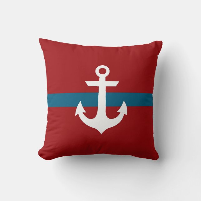 Coussin nautique d'Ancre - bleu marine de (Recto)