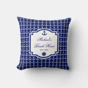 Coussin nautique de bleu marine de l'Ancre du