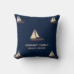 Coussin Nautique Famille Bateau à voile Beach House Person