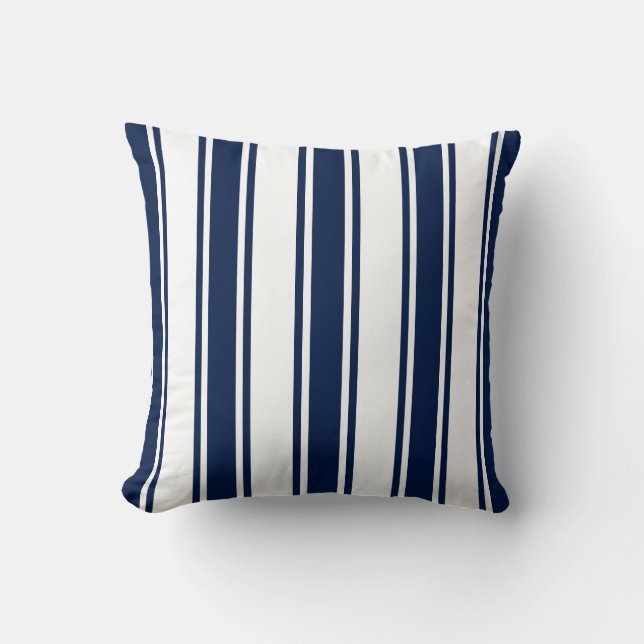 Coussin nautique, Grandes, Coussin bleu et blanc (Recto)