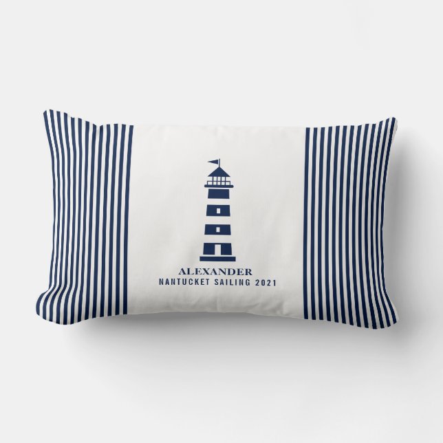 Coussin nautique, Phare, Coussin de nom, Maritime (Recto)