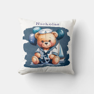 Coussin Nautique Teddy Bear Delight Boy Baby shower Cadeau