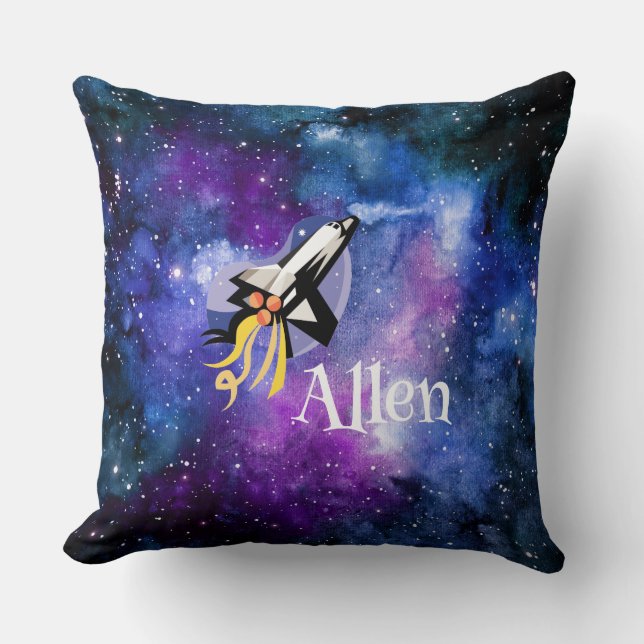 Coussin Navette Spatiale Personnalisée Dans L'espace (Recto)