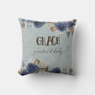 Coussin Navire Bleu bleu-bleu Aquarelle Grace Farmhouse