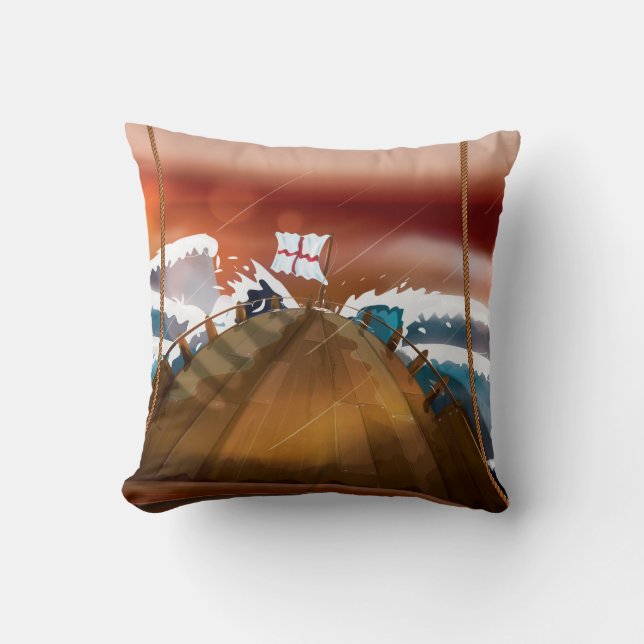 Coussin Navire de tempête de l'océan Atlantique (Recto)