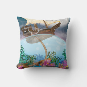 Coussin Navire de voiles débarquant l'ancre