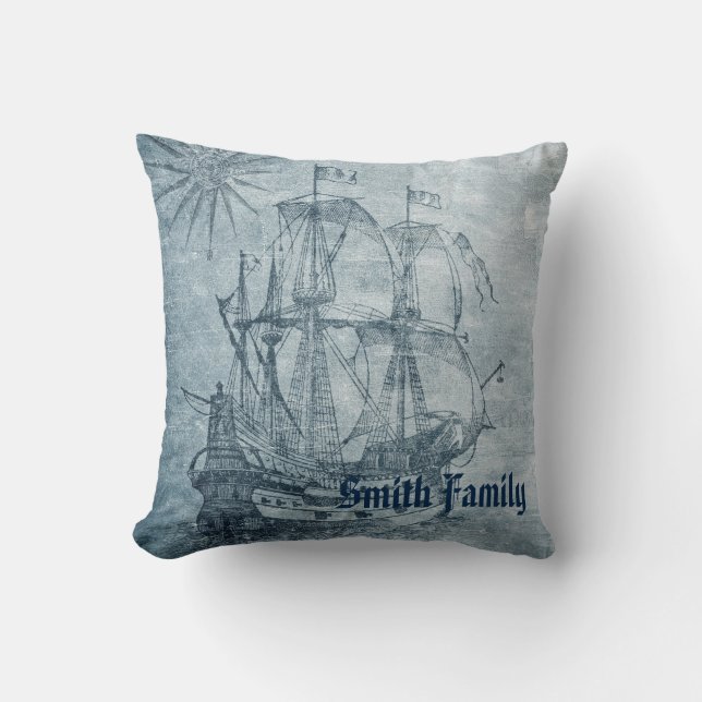 Coussin Navire maritime grand personnalisé (Recto)