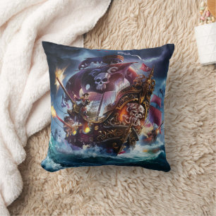 Coussin Navire pirate dans les eaux turbulentes de la soud