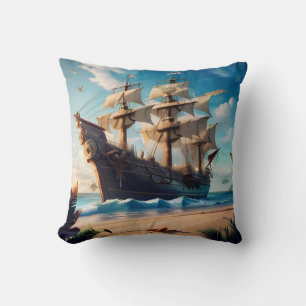 Coussin Navire pirate de plage tropicale