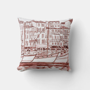 Coussin Navires nautiques amarrés dans le port  Cassis, F