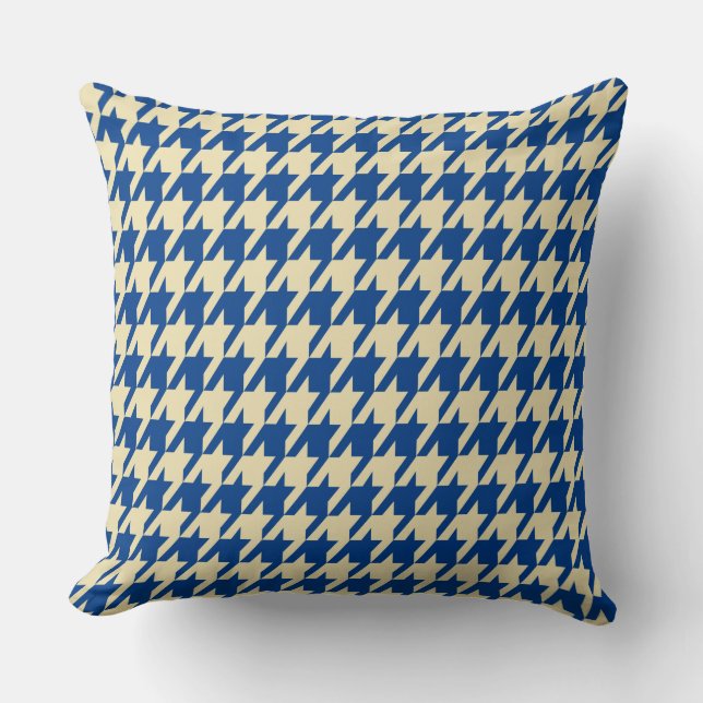 Coussin Navy-Blue & Cream Houndstooth Gros carreaux (Recto)