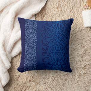 Coussin Navy Blue Damask