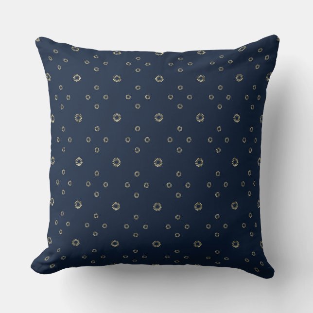 Coussin Navy | Golden Zinnia Sun (Recto)