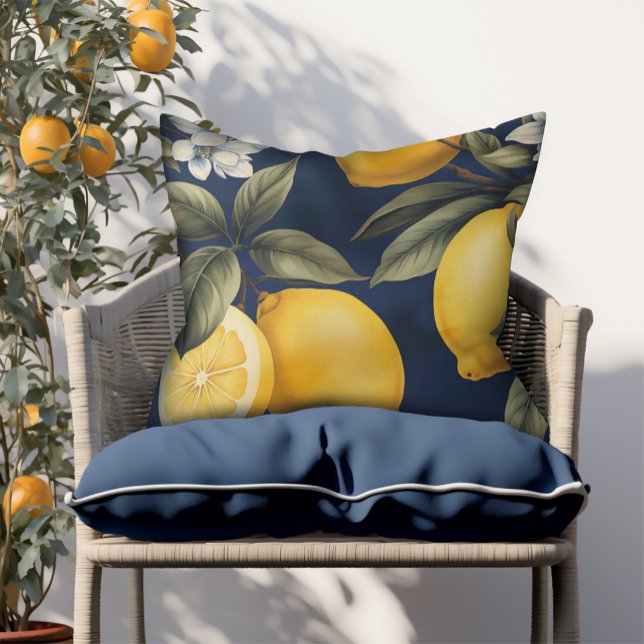 Coussin Navy Patio Citrons extérieurs Europe (Créateur téléchargé)