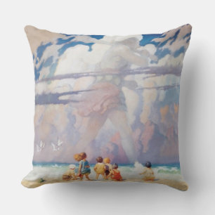 Coussin NC Wyeth Le littoral de la plage de l'artisanat gé