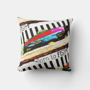 Coussin Né à la pêche, le motif coloré du pêcheur