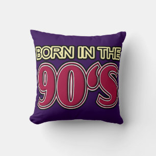 Coussin Né Dans Les Années 90 Arrière - plan pourpre fonc