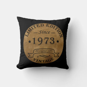 Coussin Né en 1973 anniversaire vintage