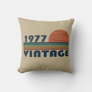 Coussin Né en 1977 cadeau d'anniversaire vintage