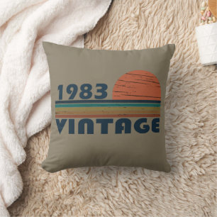 Coussin Né en 1983 cadeau d'anniversaire vintage