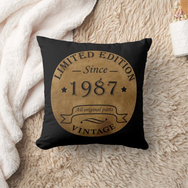 Coussin né en 1987 anniversaire vintage (Couverture)
