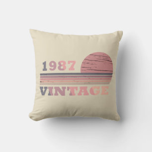 Coussin Né en 1987 élégant cadeau d'anniversaire moderne v