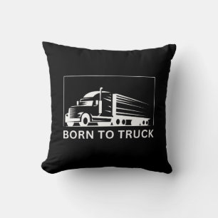 Coussin Né en camion (blanc)