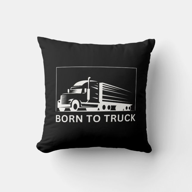 Coussin Né en camion (blanc) (Recto)