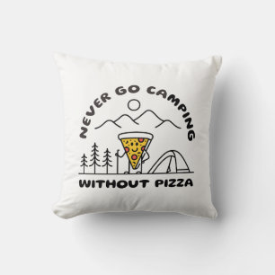 Coussin Ne jamais aller au camping sans pizza