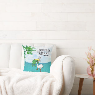 Coussin Ne jamais renoncer à la grenouille Choquant l'oise