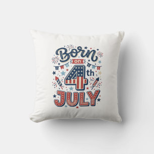 Coussin Né le 4 juillet Patriote Enfant Conception de T-sh
