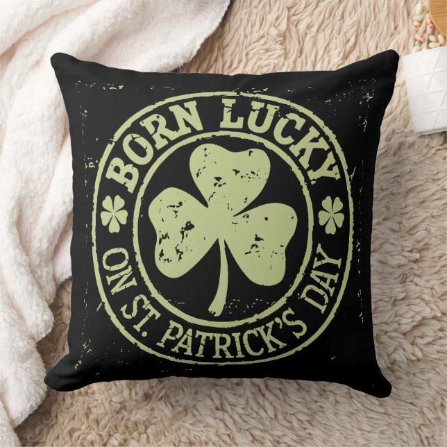 Coussin Né Lucky sur St Patrick's Day Irlandais Anniversai (Couverture)