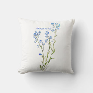 Coussin Ne m'oubliez pas Fleur de jardin personnalisée à l