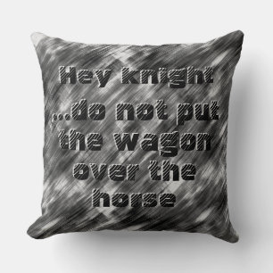 Coussin Ne pas placer le wagon au-dessus du cheval - noir