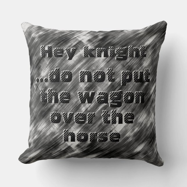 Coussin Ne pas placer le wagon au-dessus du cheval - noir  (Recto)