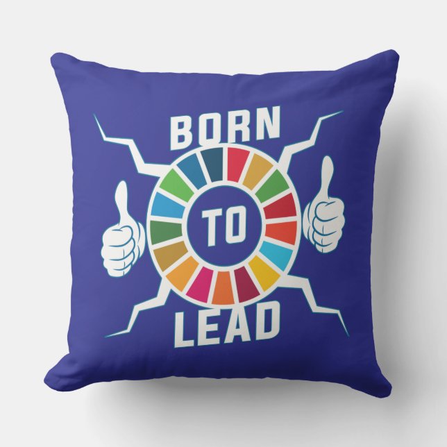 Coussin Né pour diriger les objectifs mondiaux Leadership  (Recto)