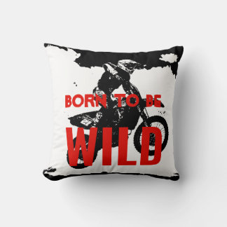 Coussin Né pour être Wild Motocross Motorcycle Sport