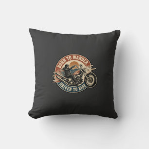 Coussin Né pour vagabonder conduit pour rouler motard vint