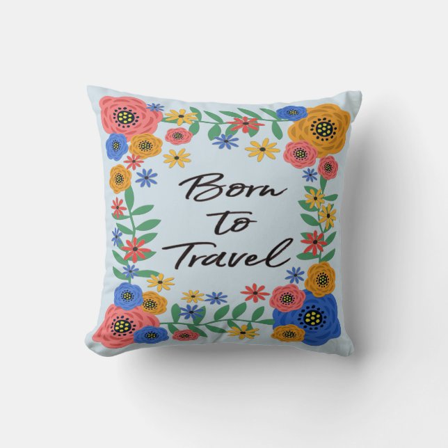 Coussin Né pour voyager (Recto)